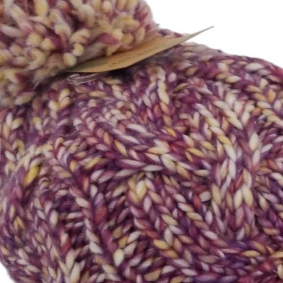 Earthbound Trading Co. Purple Chunky Cable Knit Hat - Picture 3 of 8